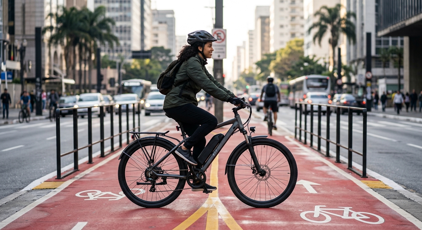 Bicicleta elétrica ilustrando Bicicleta Elétrica para Cidade