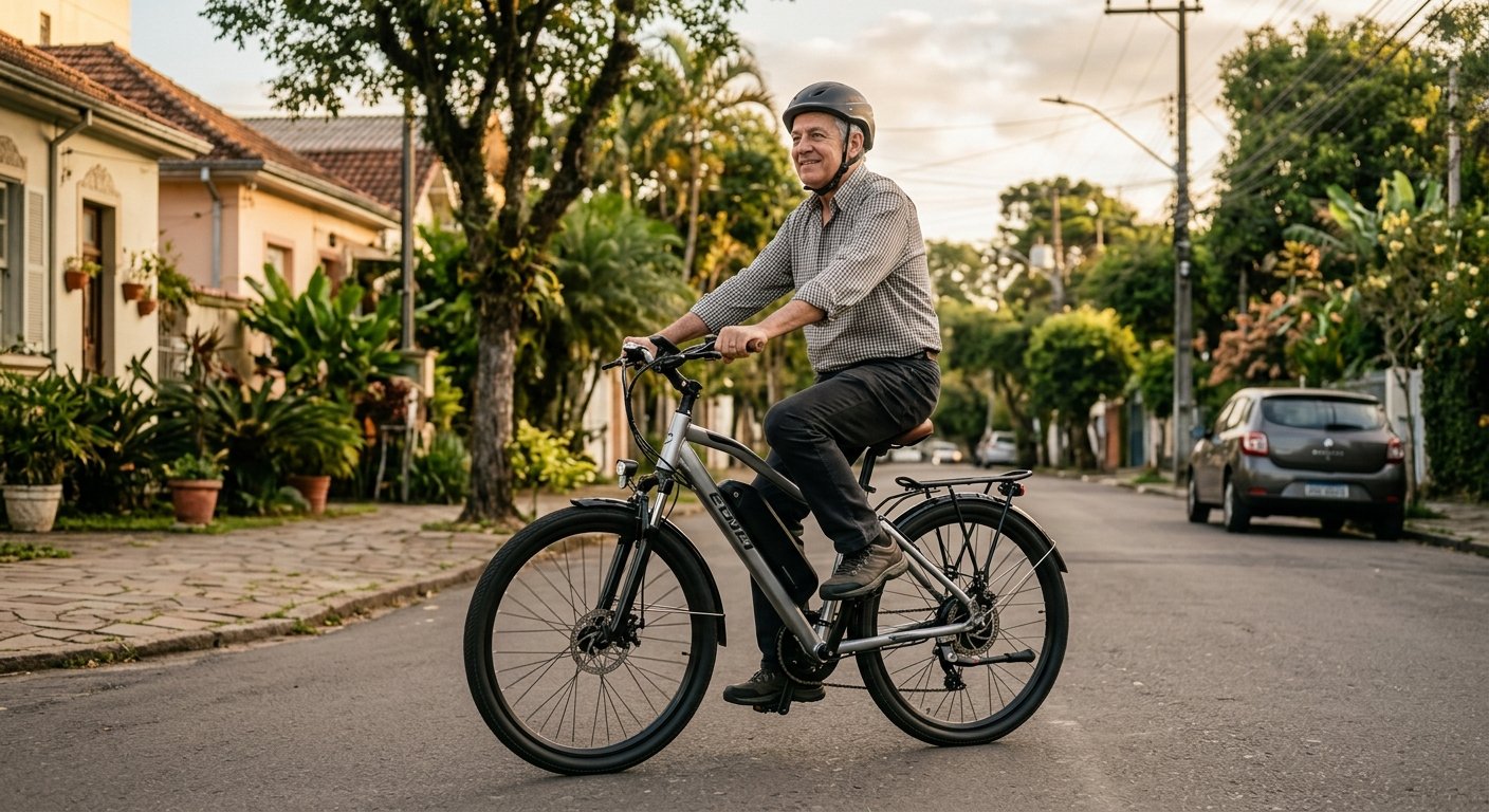 Bicicleta elétrica ilustrando Bicicleta Elétrica para Idosos