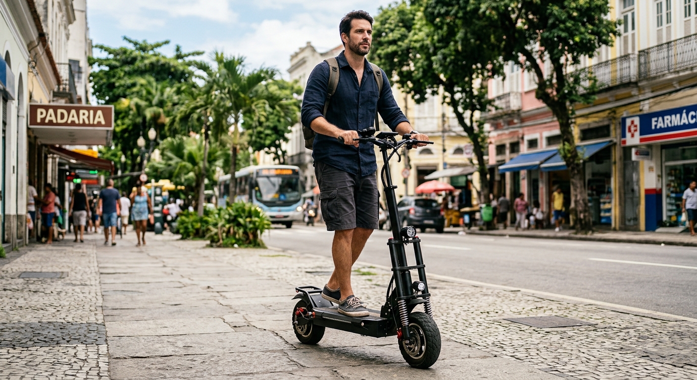 Patinete elétrico ilustrando Patinete Elétrico para Adulto Pesado