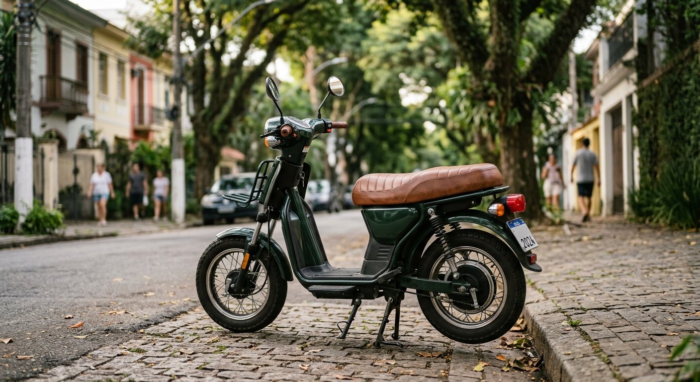 Scooter elétrica ilustrando Scooter Elétrica com Banco