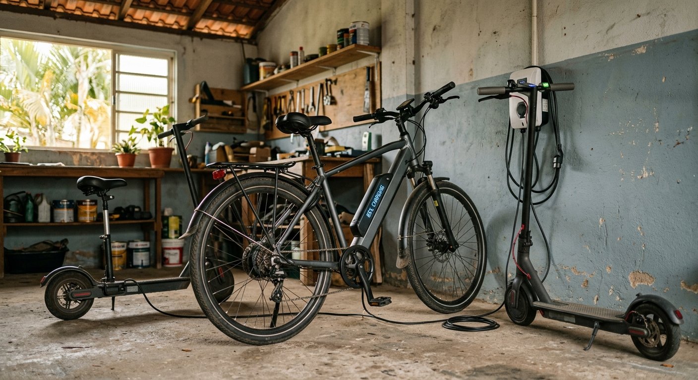 Veículo elétrico ilustrando Quanto Custa Carregar uma Bicicleta ou Patinete Elétrico