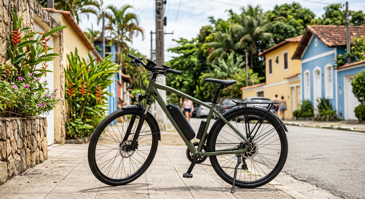 Bicicleta elétrica ilustrando Guia Completo de Bicicletas Elétricas para Adultos no Brasil (2026)
