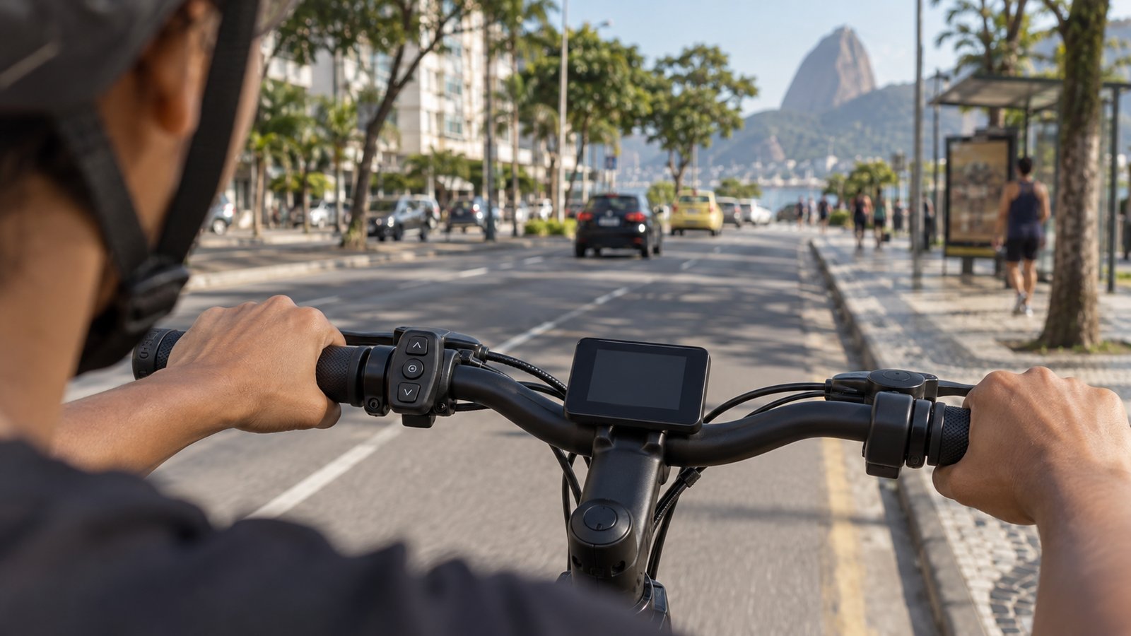 Guidão de bicicleta elétrica com controle de pedal assistido